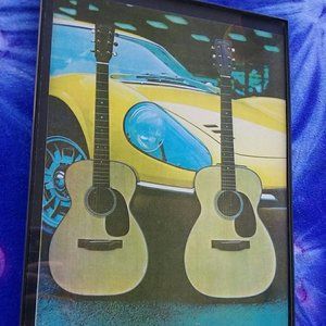 Martin Guitars 1970s Vintage Classic Car European Vintage Guitars Wall Decor